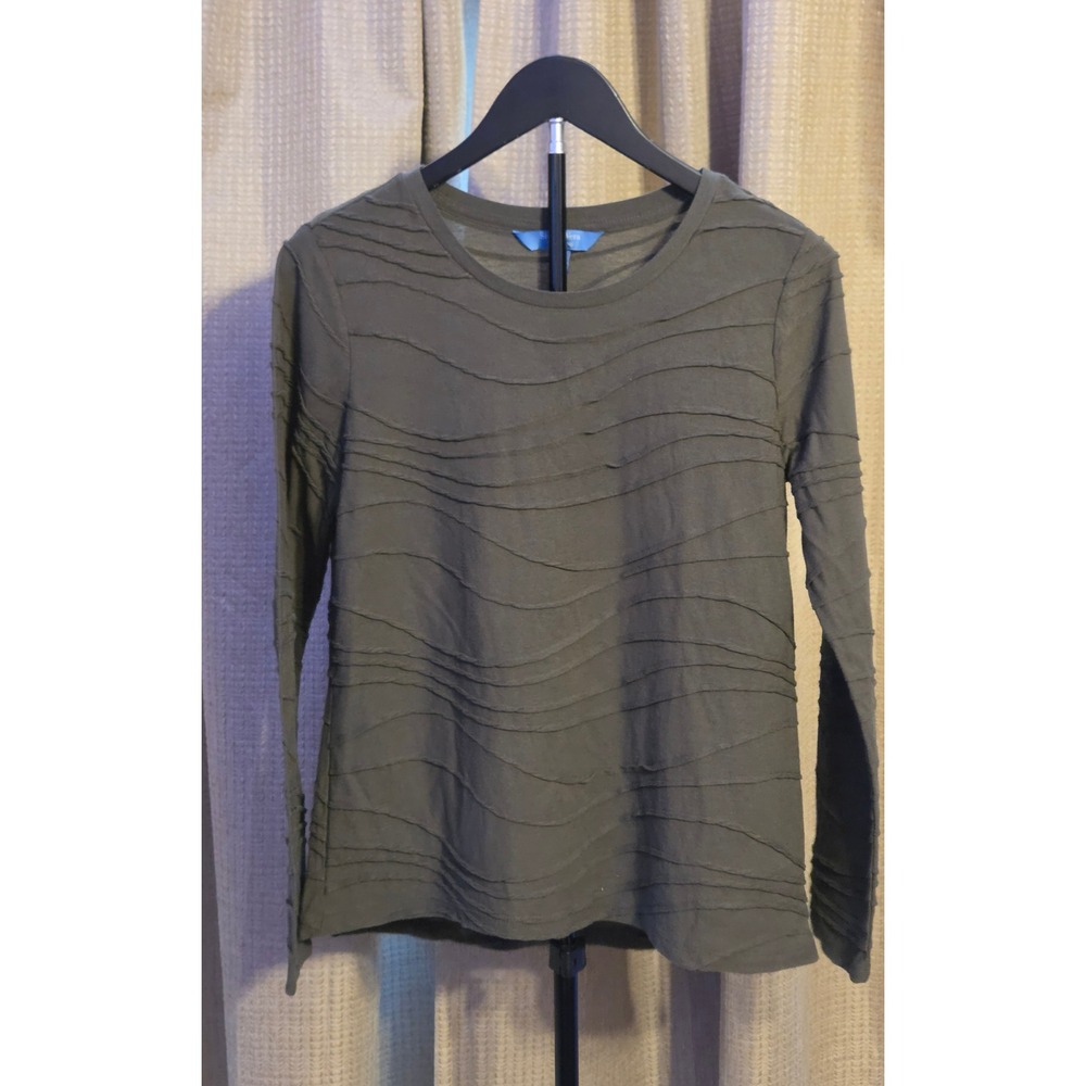 Simply Vera Vera Wang Textured Wavy Pattern T-Shirt Women's Size Medium Green